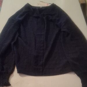 Navy Long Sleeve Blouse